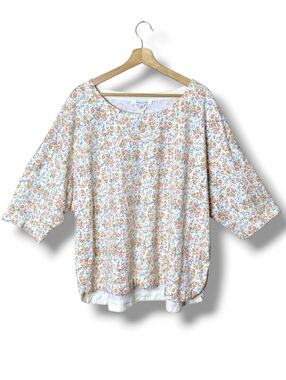Rose + Olive Floral Short Sleeve Top Size 2X NWT